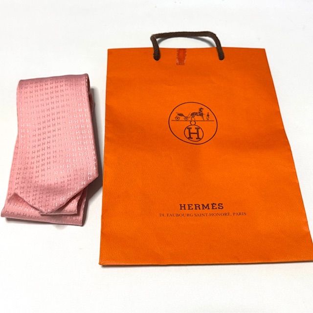 HERMES ファソネ H ジャガード ピンク 総柄 ネクタイ 056794 HERMES ファソネ H ジャガード ピンク 総柄 ネクタイ - メルカリ