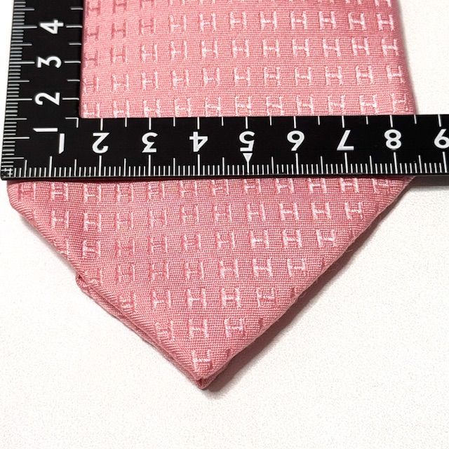 HERMES ファソネ H ジャガード ピンク 総柄 ネクタイ - メルカリ