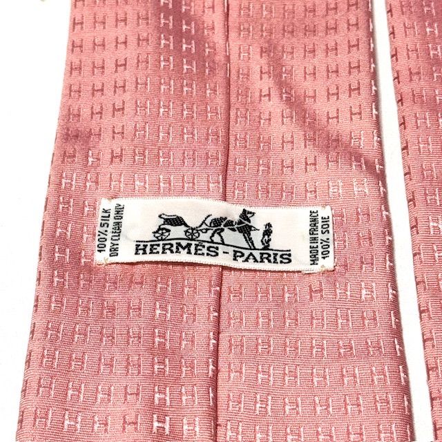 HERMES ファソネ H ジャガード ピンク 総柄 ネクタイ - メルカリ