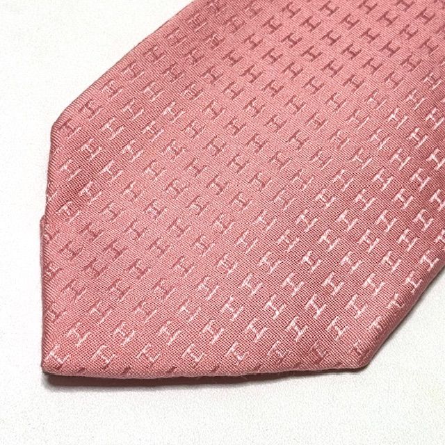 HERMES ファソネ H ジャガード ピンク 総柄 ネクタイ - メルカリ