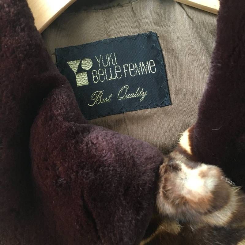 美品 YUKI BELLE FEMME ユキベルファム 毛皮 レオパード コートF