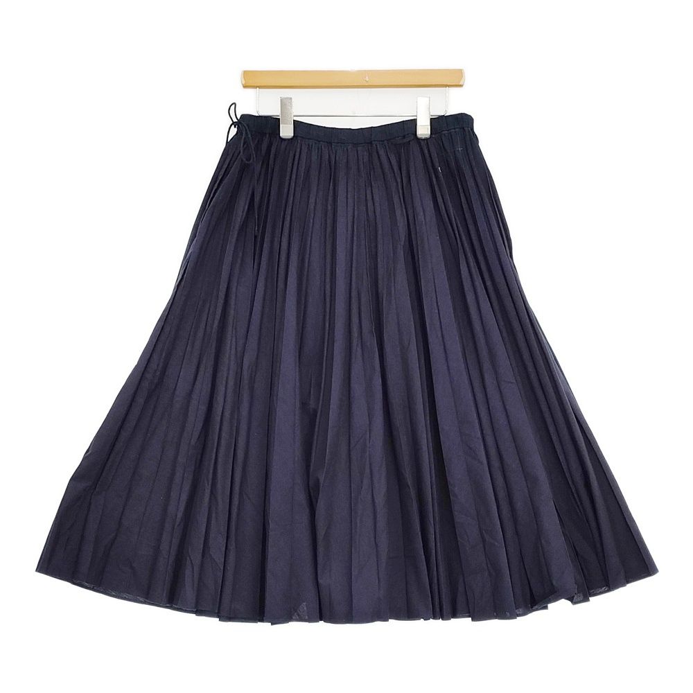 45 R rpm スーピマオーガニックバチストのプリーツイージースカート インディゴ 定価86900円 ロングスカート ネイビー レディース フォーティーファイブアールピーエム 5-1108 M