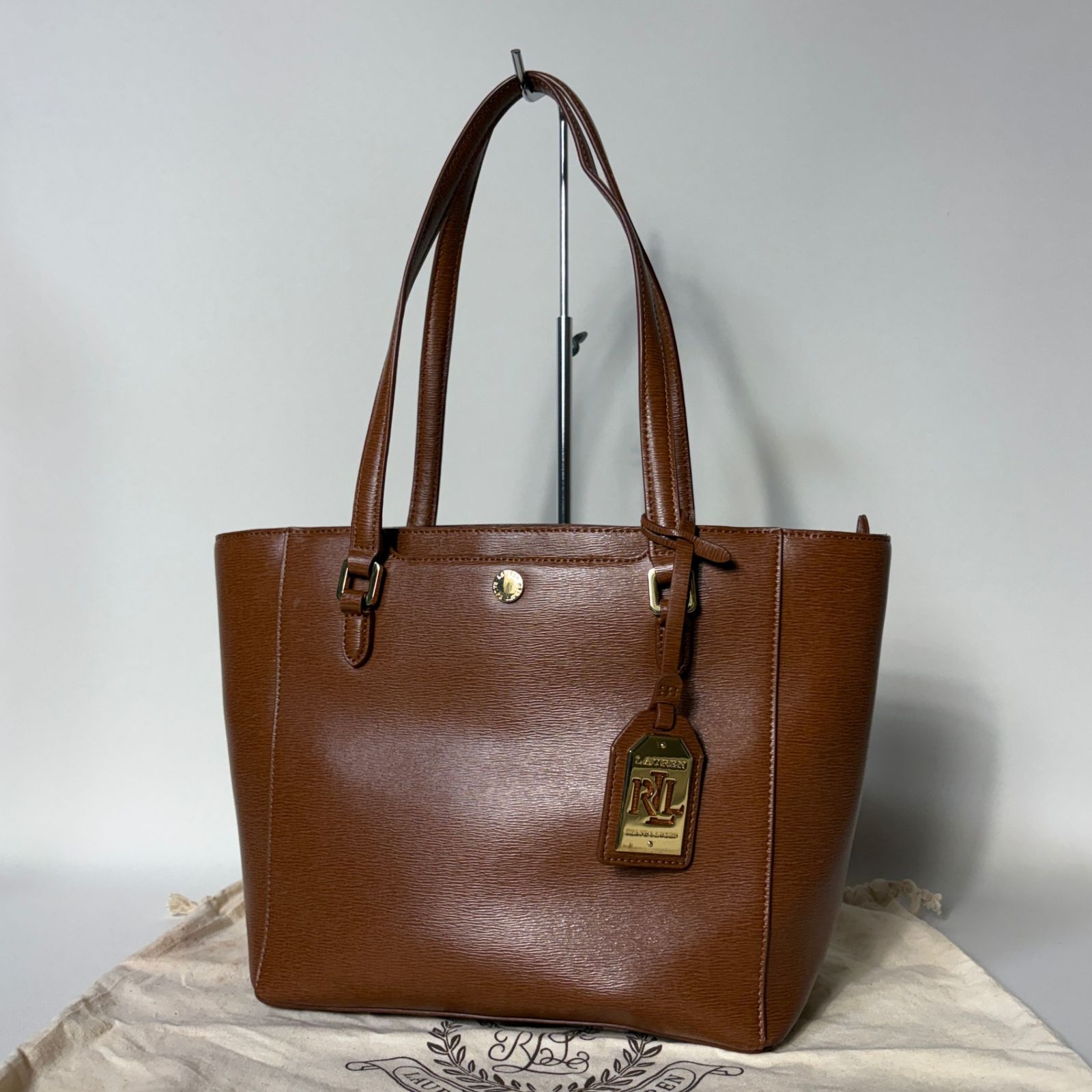 2511-9｜美品｜ローレンラルフローレン トートバッグ レザー ブラウン