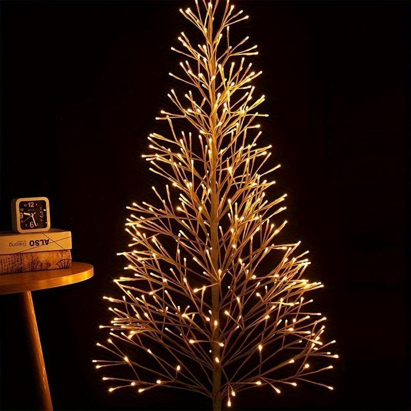 クリスマス クリスマスツリー LED 温かい白色光フロアランプ装飾 182.88cm 折りたたみ可能なプラスチック製ホリデーツリー USB電源モード付き バッテリーなし フロア取り付け可能 クリスマスパーティー 冬 クリスマスシーズン ホワイト