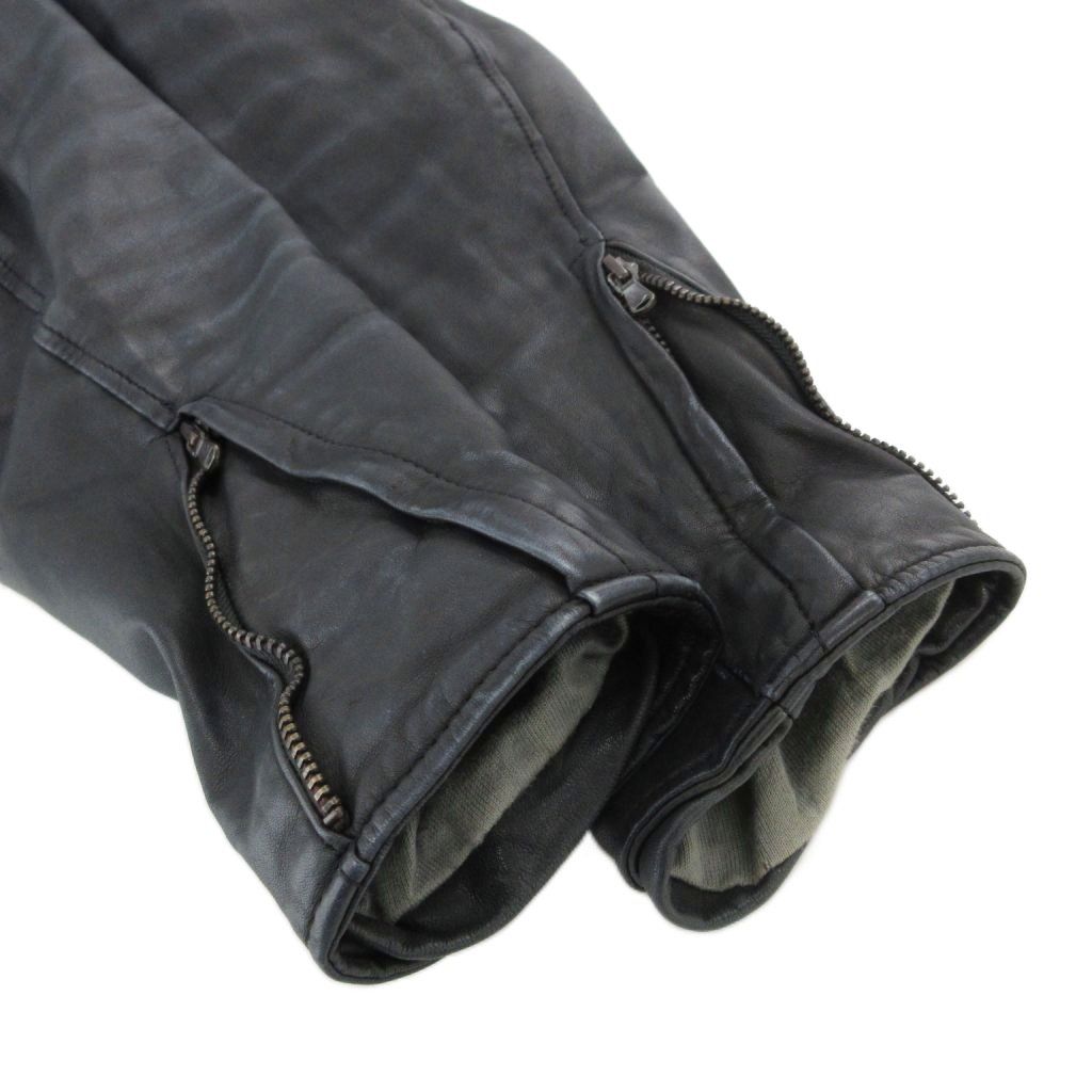 シシ sisii レザー ライダースジャケット 牛革 ヴィンテージ加工 XXS