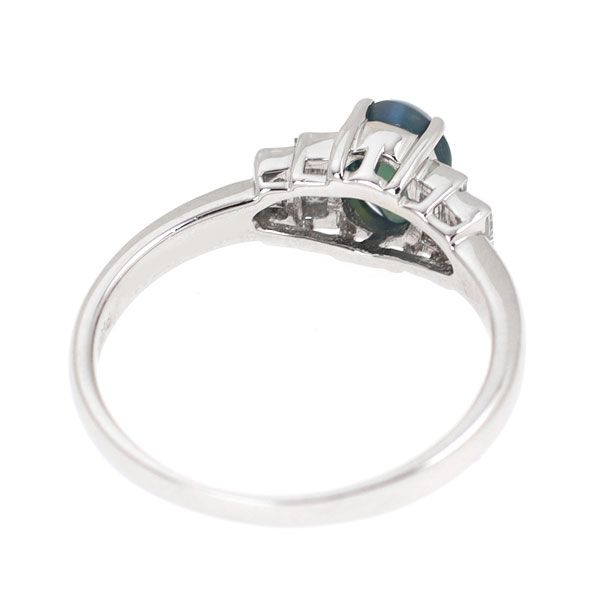 希少 Pt900 アレキサンドライトキャッツアイ ダイヤモンド リング