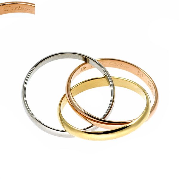 カルティエ K18YG/WG/PG リング トリニティ 50号 - メルカリ
