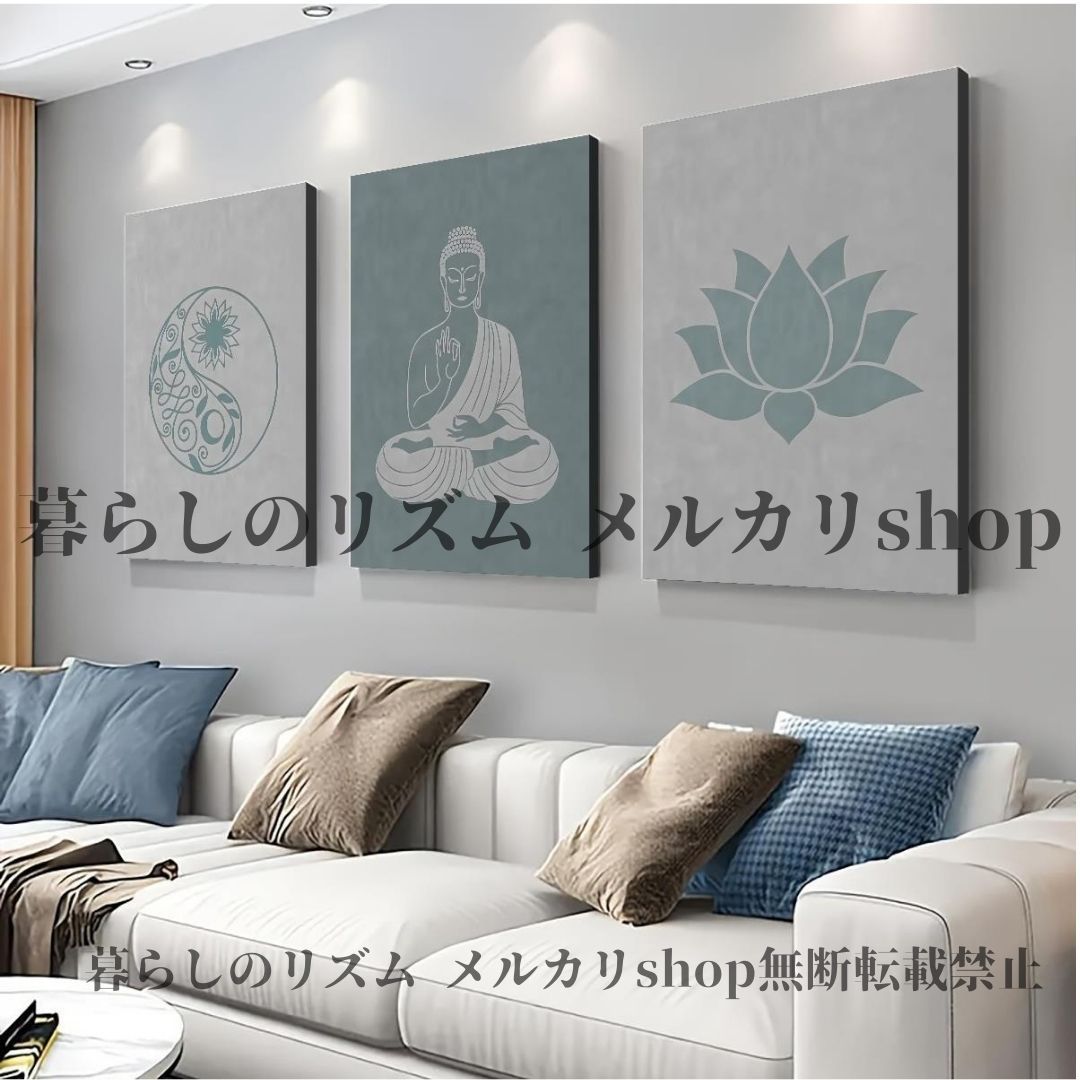 本 Buddha ウォールアート キャンバスパネル