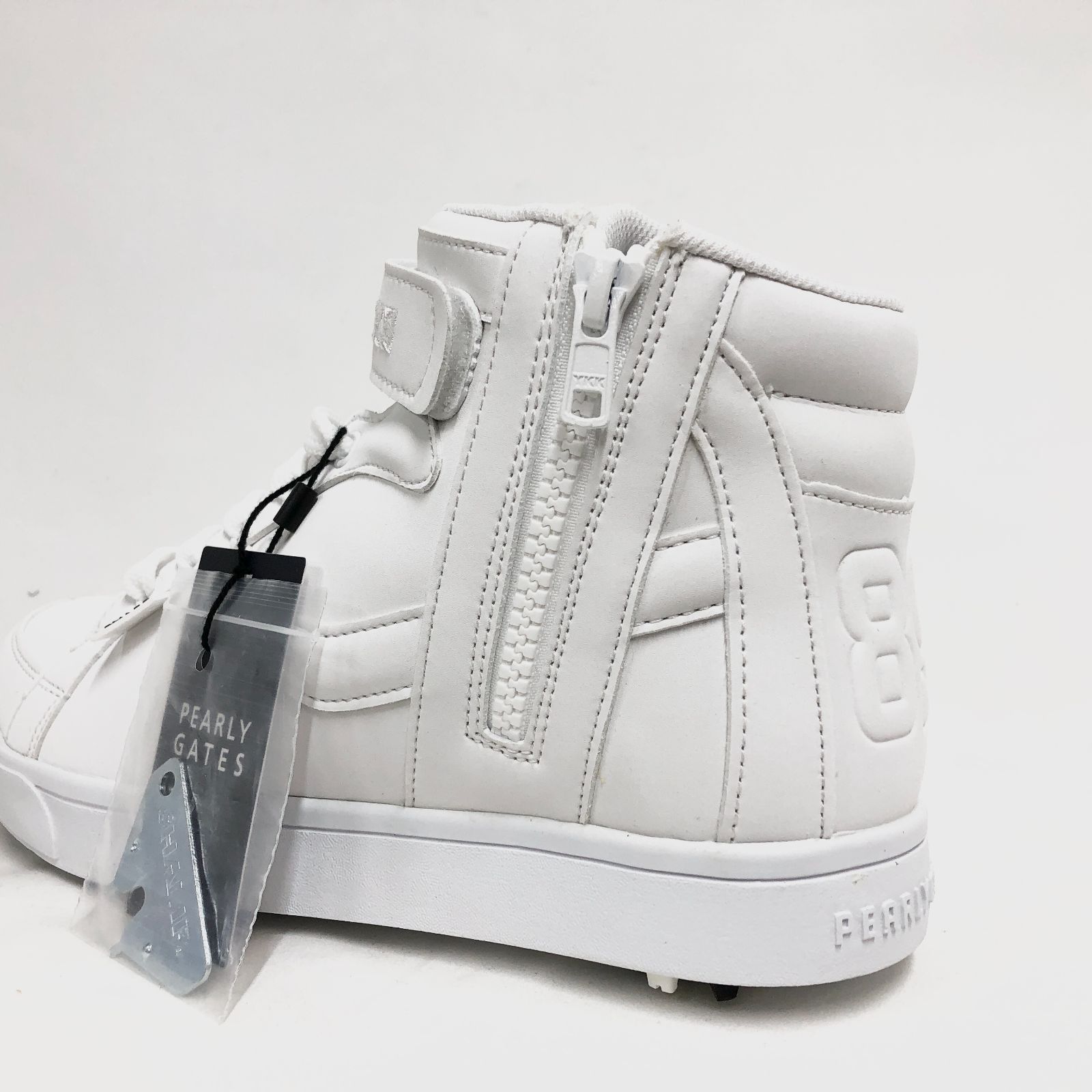 新品 未使用 パーリーゲイツ ミドルカット ゴルフシューズ ホワイト