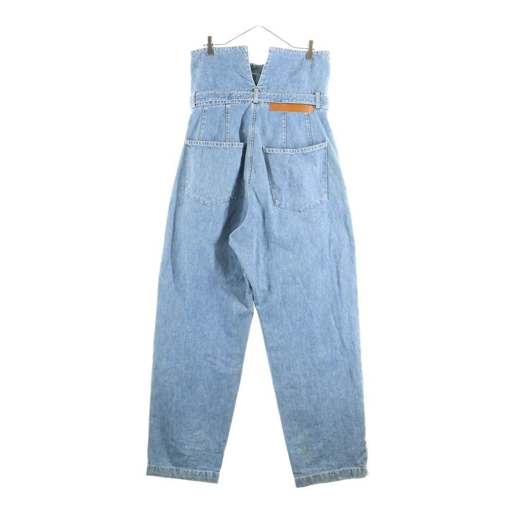 LOEWE (ロエベ) ハイウエスト ベルテッド ワイド デニムパンツ