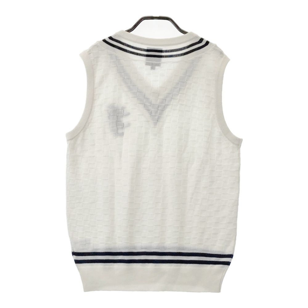 サイズ：M ADMIRAL アドミラル ロゴ刺繍入り ニットベスト ホワイト系