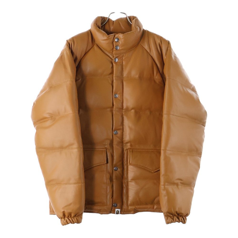 A BATHING APE アベイシングエイプ シープスキン レザー ダウンジャケット ブラウン