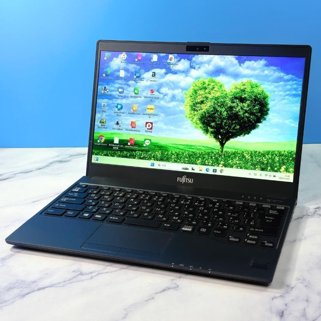 超薄型軽量☆メモリ8GB・SSDで快速・指紋認証・Win11☆ノートパソコン