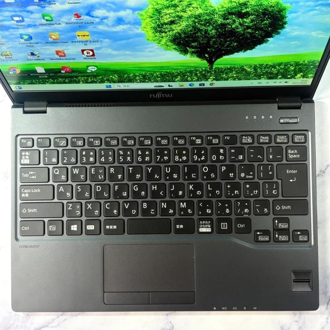 超薄型軽量☆メモリ8GB・SSDで快速・指紋認証・Win11☆ノートパソコン