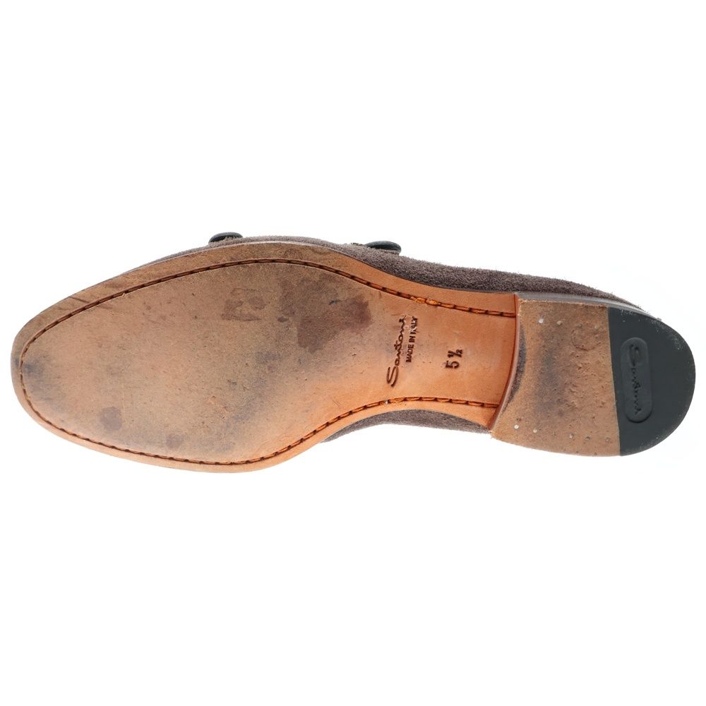 【美品】Santoniサントーニ ダブルモンクローファー　ブラウン Santoni (サントーニ) カルロス ダブルモンクストラップ スエード