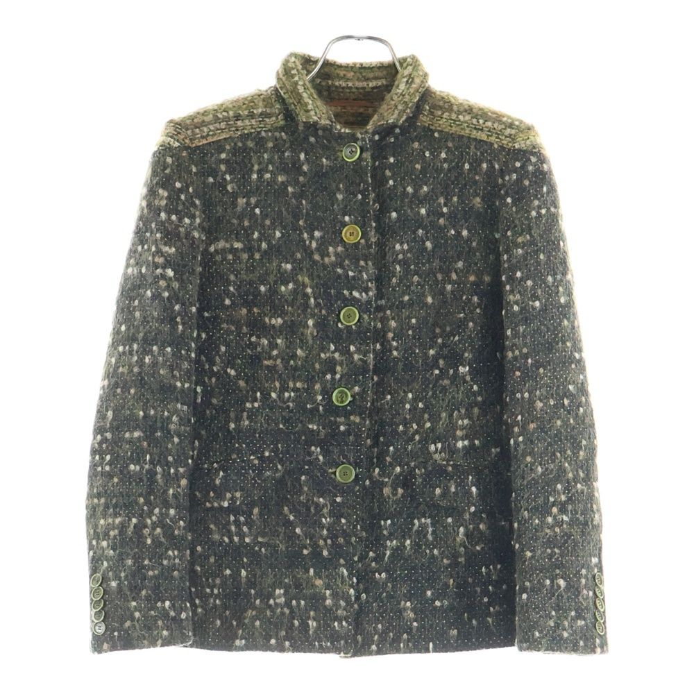 ETRO エトロ ジャケット レディース ウール 40 コート ツイード ETRO (エトロ) ウール ツイード ジャケット グリーン レディース 14