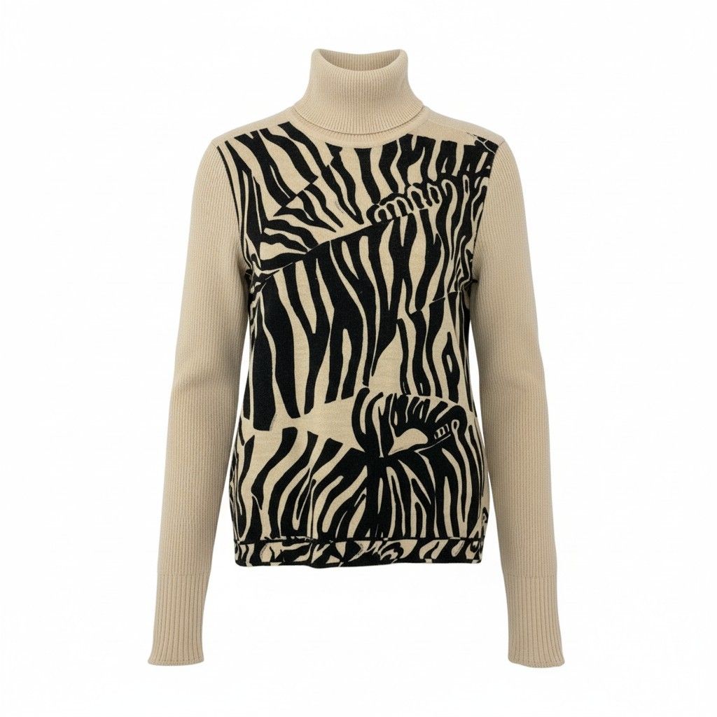 近年美品 LEONARD レオナール シルクウール ハイネック セーター 40