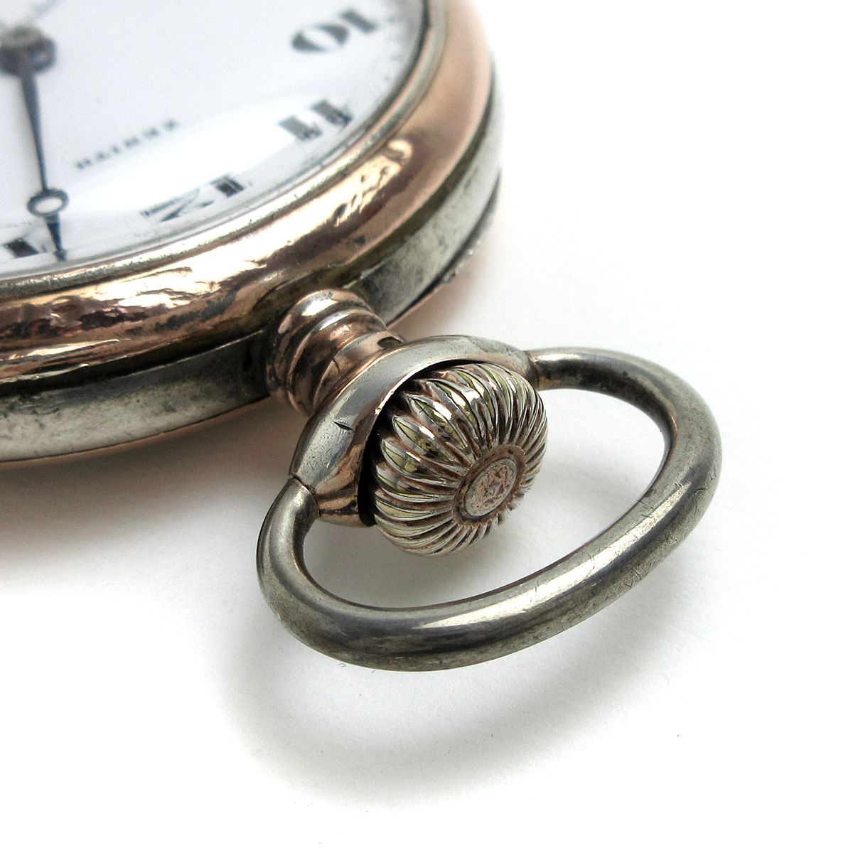 ゼニス ZENITH 懐中時計 手巻き 彫刻 青針 アラビア数字 白文字盤