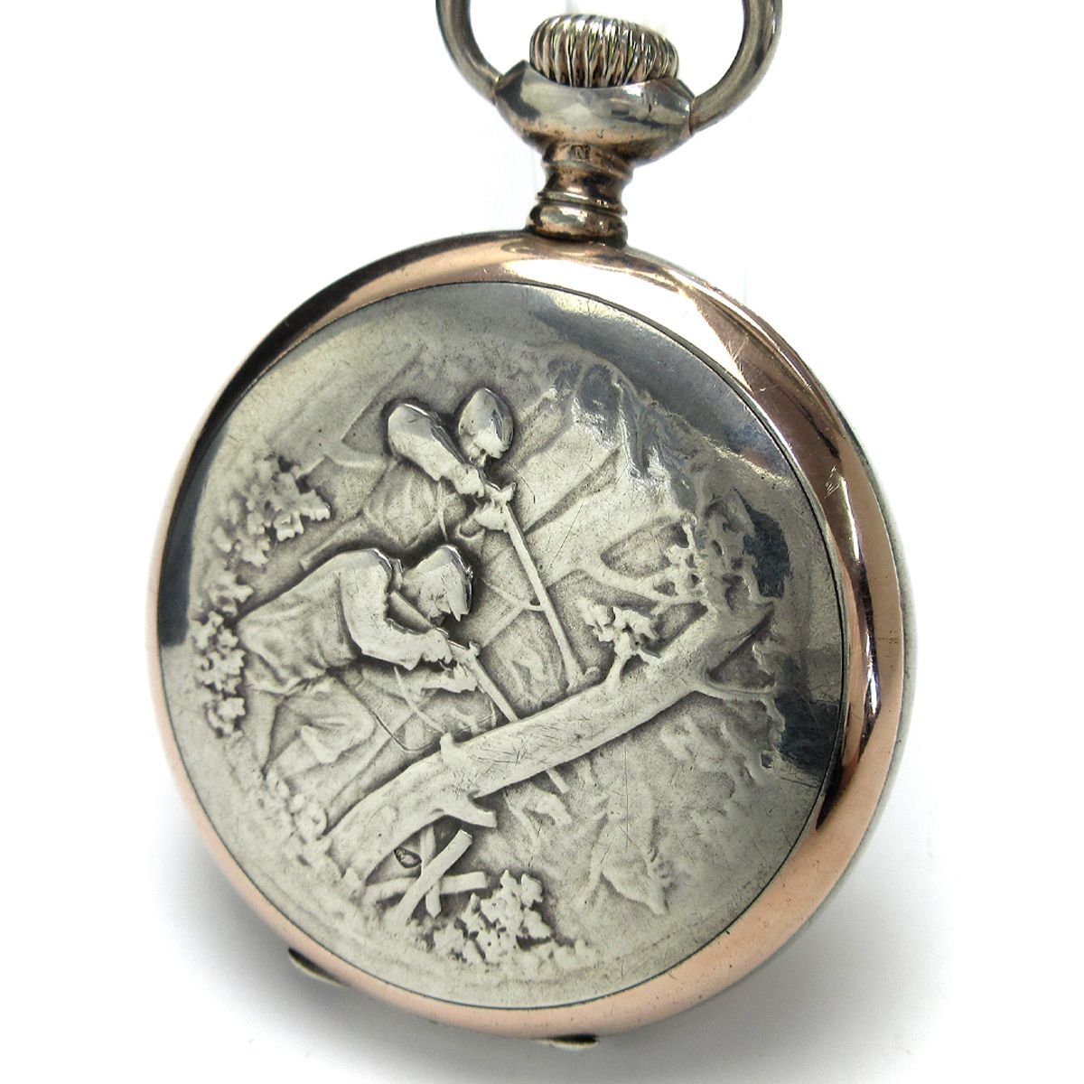 ゼニス ZENITH 懐中時計 手巻き 彫刻 青針 アラビア数字 白文字盤