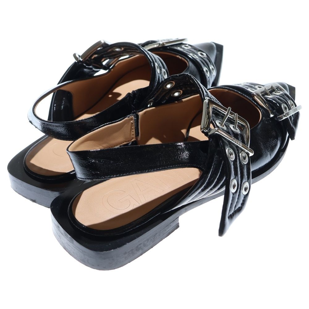 GANNI (ガニー) バックル フラットパンプス アイレットベルト