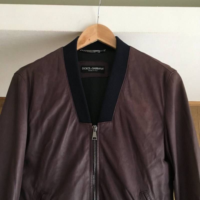 美品 DOLCE & GABBANA ドルチェ＆ガッバーナ 羊革 ラムレザー