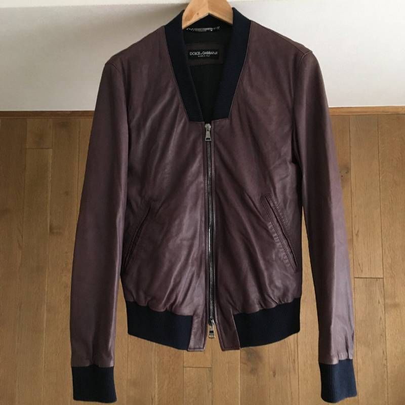 美品 DOLCE & GABBANA ドルチェ＆ガッバーナ 羊革 ラムレザー