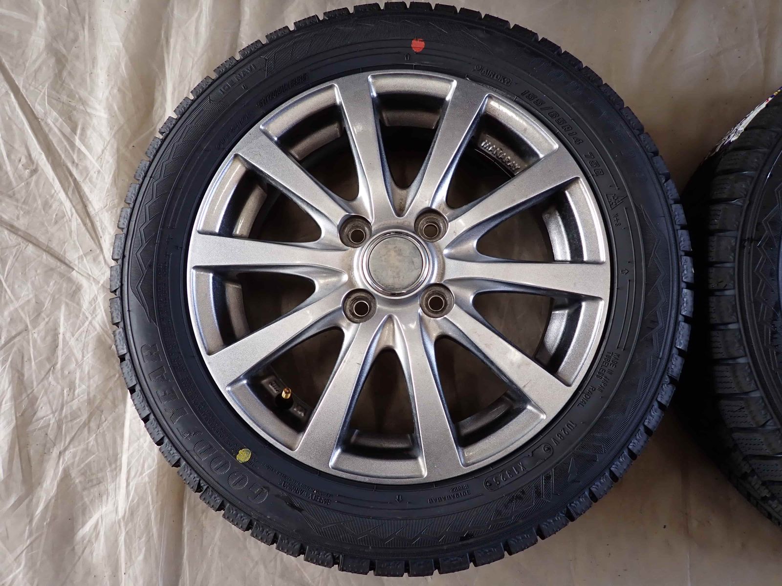  冬 製 4本SET 会社宛 155 65 R 14 4 5 J 75 Q グッドイヤー アイスナビ 8 アルミ ムーヴ ウェイク アルト モコ NO D 6740 14インチ タイヤ ホイールセット