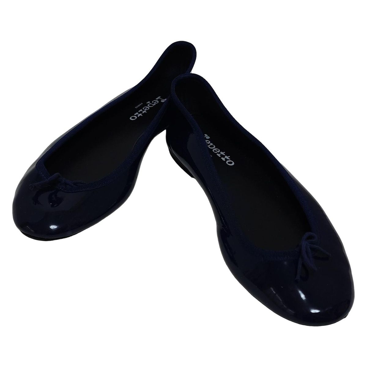 repetto レペット フラットシューズ 39 1 2 レディース - ネイビー リボン レザー
