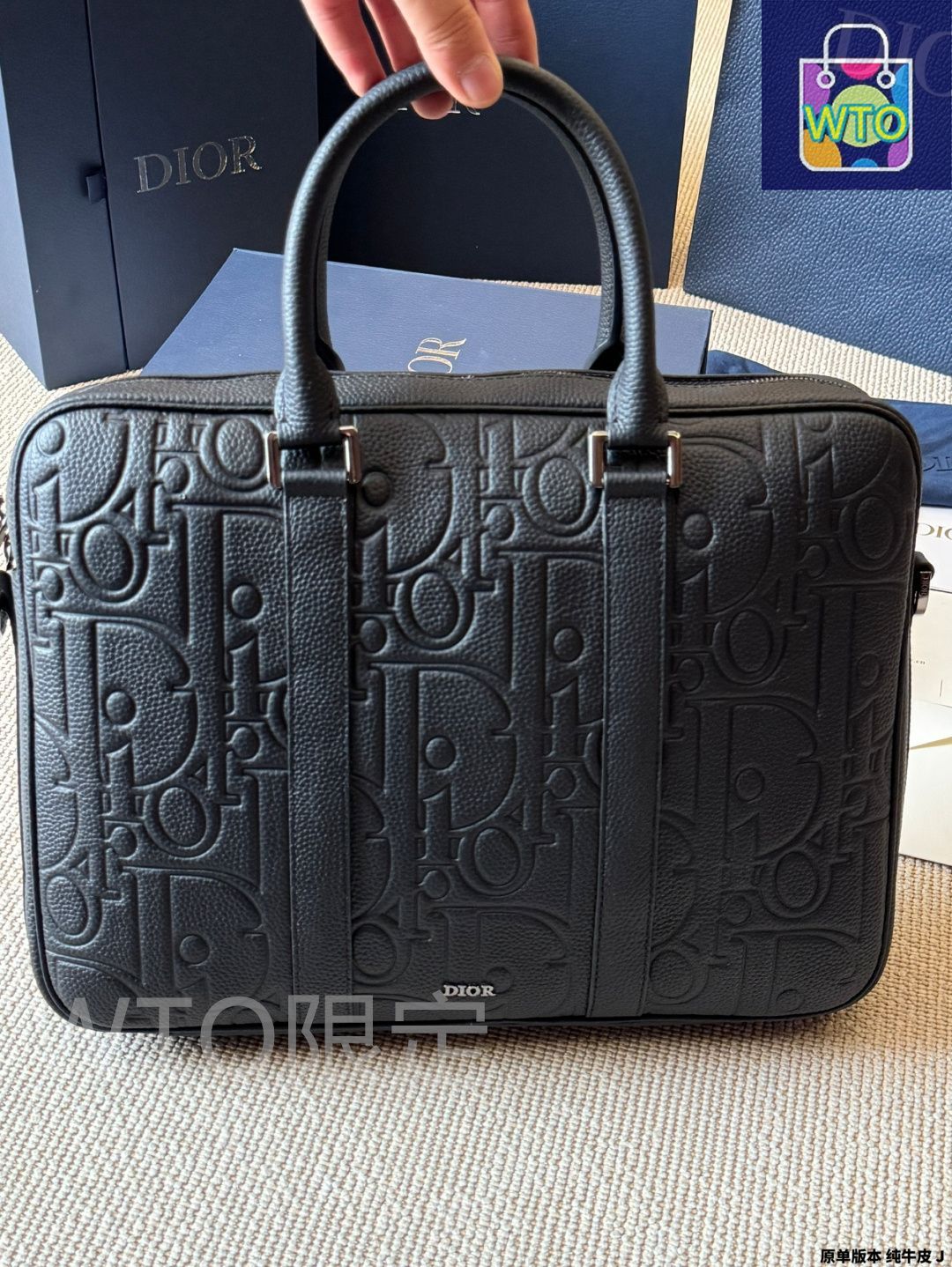 今日特価】DIOR ディオール レザーブリーフケースシリーズ 真皮素材で