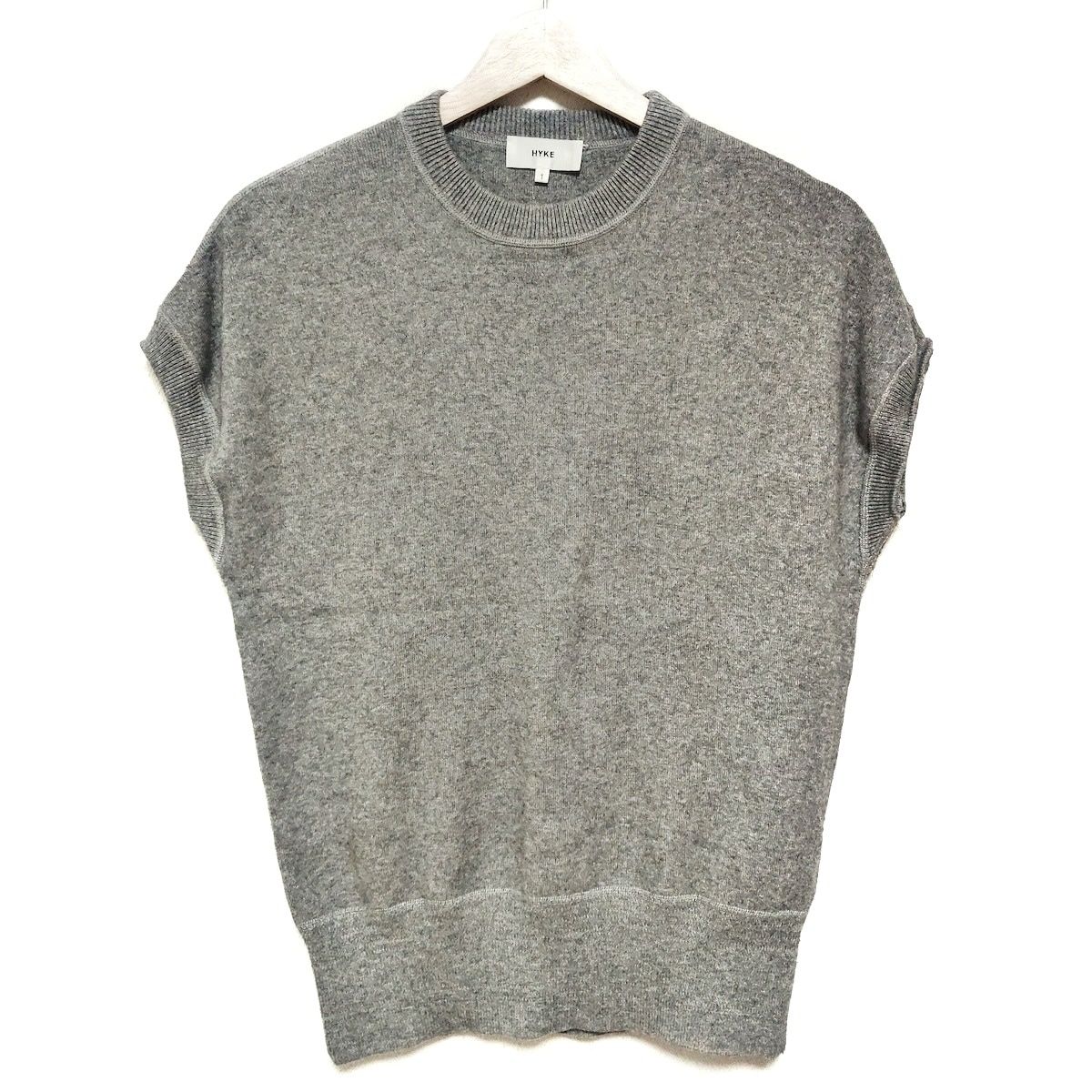 HYKE(ハイク) 半袖セーター サイズ1 S レディース - グレー クルー