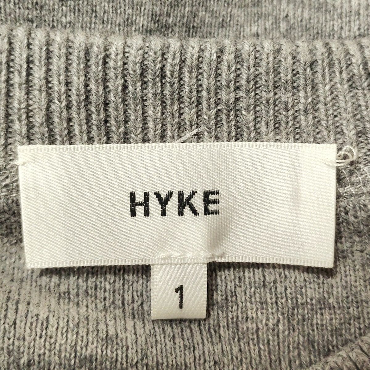 HYKE グレー クルーネックセーター サイズ1 HYKE - HYKE(ハイク) 長袖セーター サイズ1 - グレー Vネックの通販 by