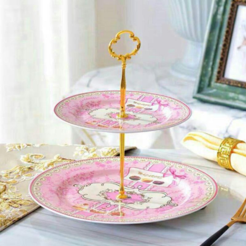 ケーキ スタンド プレート．2段セット アフタヌーンティー フルーツ