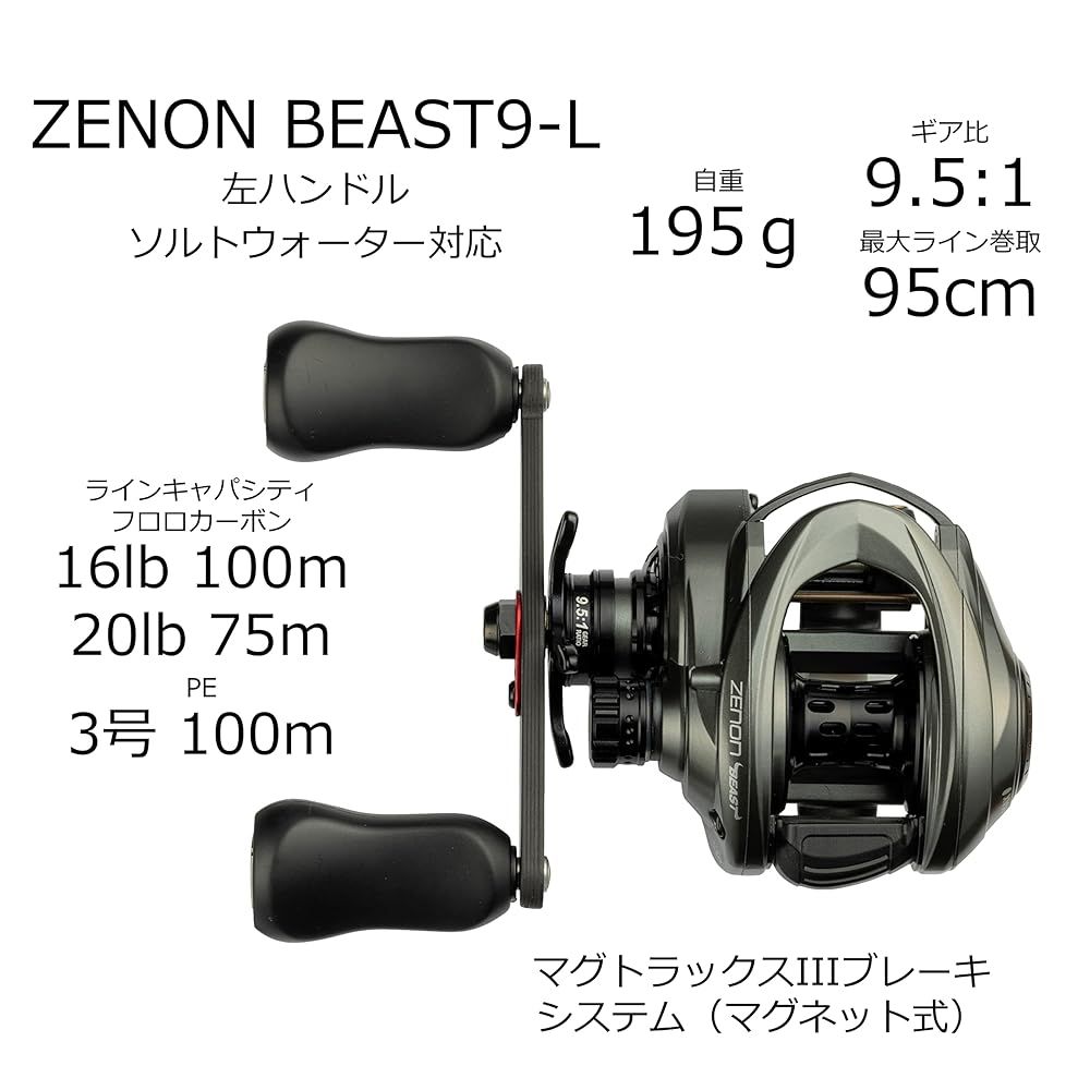 AbuGarcia アブガルシア ZENON BEAST 9ーL 左巻き ベイトリール フレッシュウォーター