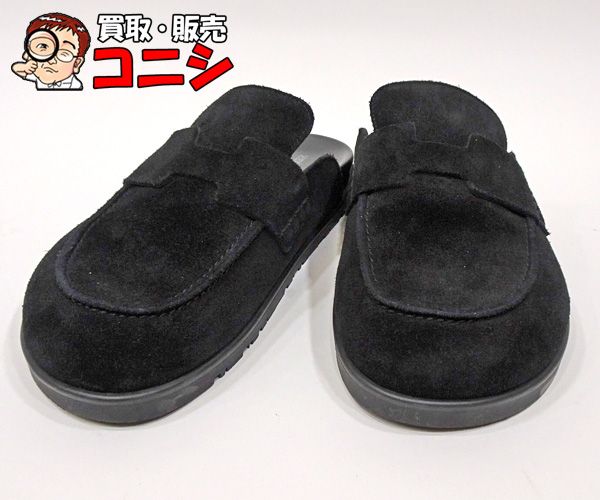 エルメス ミュール スエード 37 質コニシ】【HERMES/エルメス】ミュール ゴー サンダル スエード 黒