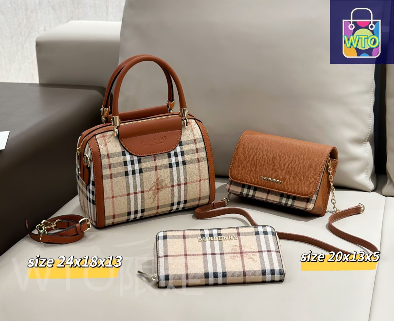 今日特価】Burberry バーバリー 組み合わせバッグ、3つの優恵価格