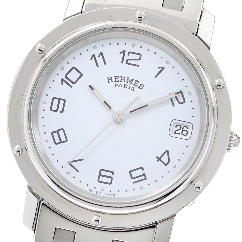 エルメス HERMES CL6.710 クリッパー デイト クォーツ メンズ_921432