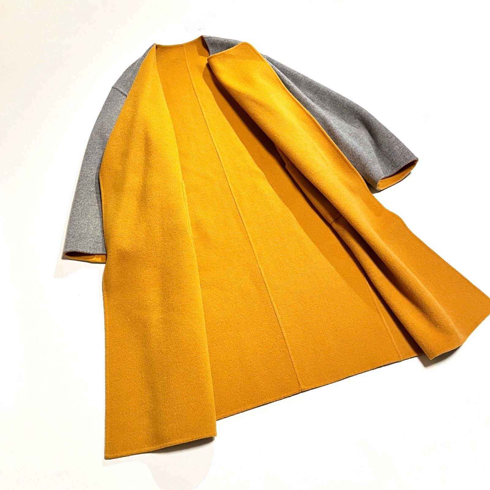 ck62a 未使用 6 ROKU リバーシブル バイカラー ベルテッド ロング