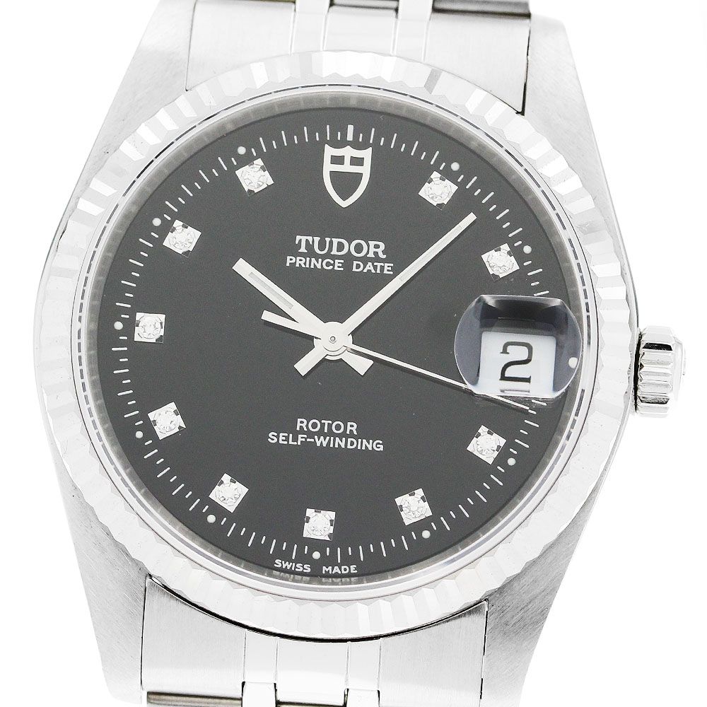 チュードル TUDOR 74034 プリンス デイト WGベゼル 10 Pダイヤ 自動巻き メンズ _920783