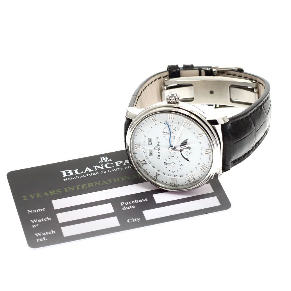 ブランパン Blancpain 6685-1124-55B ヴィルレ モノプッシャー コンプリートカレンダー ムーンフェイズ 自動巻き メンズ 保証書付き_832072 ブランパン Blancpain 6685-1124-55B ヴィルレ モノプッシャー クロノ