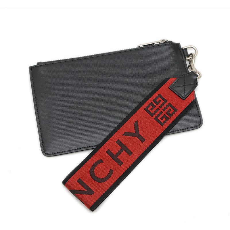 ジバンシー クラッチバッグ ポーチ ロゴストラップ レザー ブラック BK 603