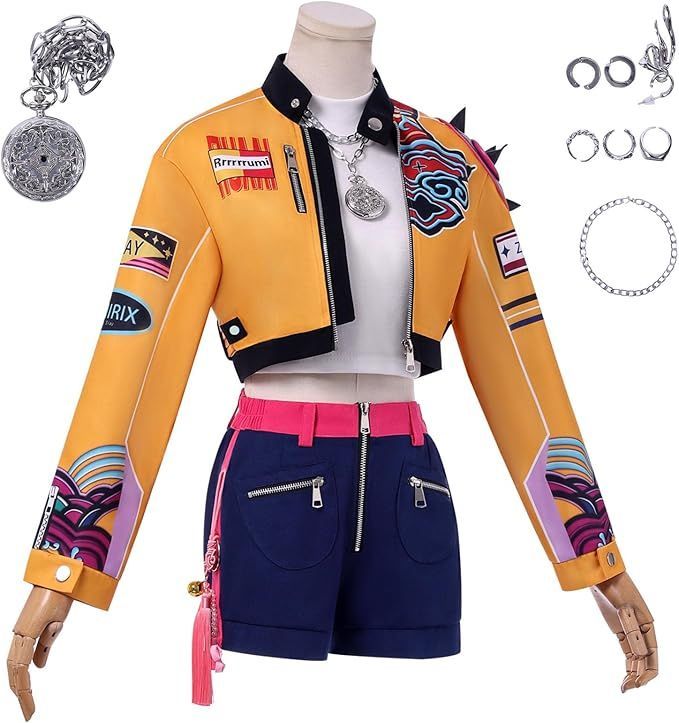 未使用　デーモンハンターズ　ルミ　コスプレ　コスチューム　衣装　130 キッズ ガールズ！ グッズ デーモン・ハンターズ ルミ コスプレ衣装 セット