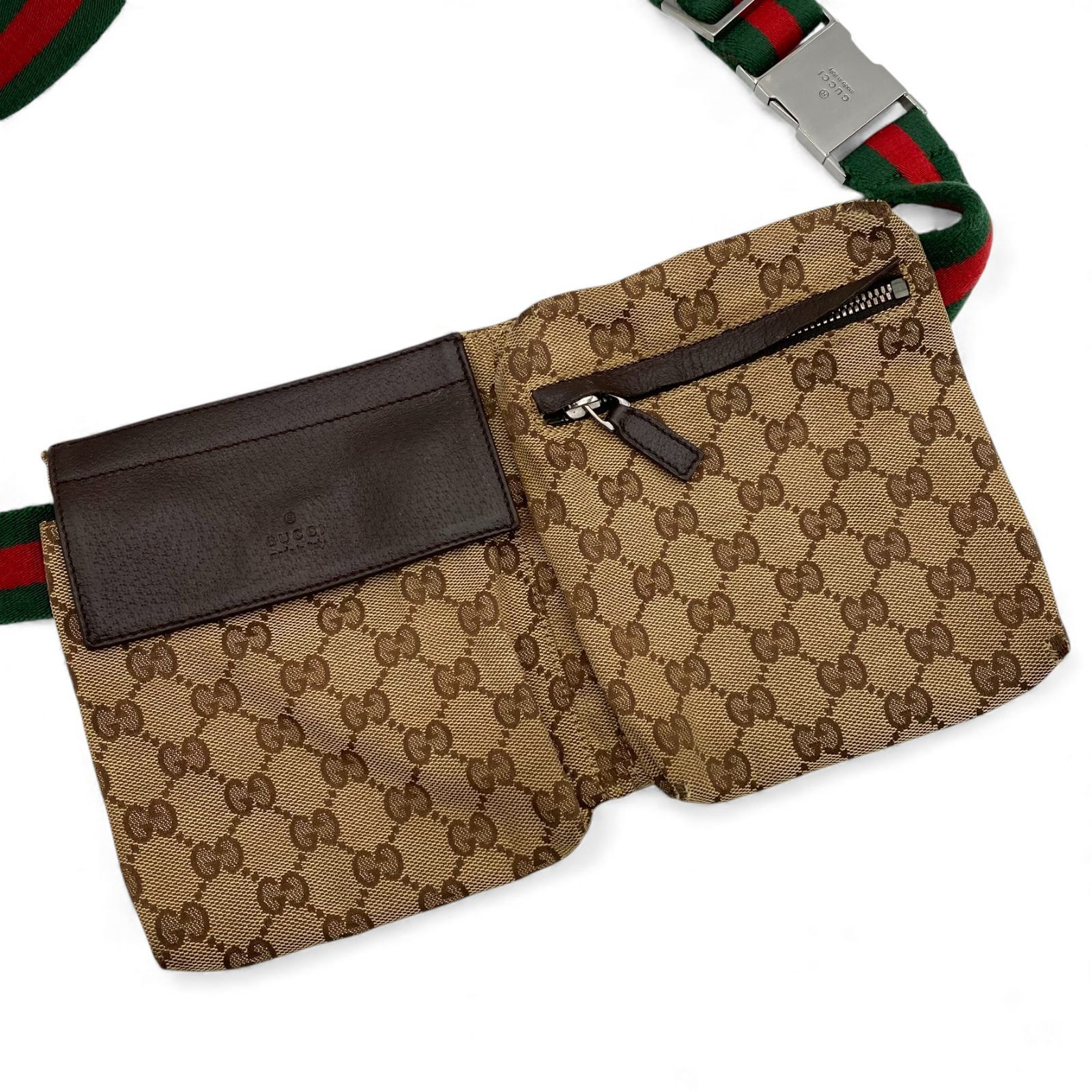 GUCCI グッチ　バッグ　GGキャンバス　シェリーライン　ボディ　レザー GUCCI （グッチ）ボディバッグ GG キャンバス レザー シェリーライン