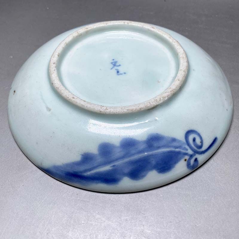 中国古陶磁明末清初順治年間福建省徳化窯青花漢詩花鳥文皿宋代の翁森