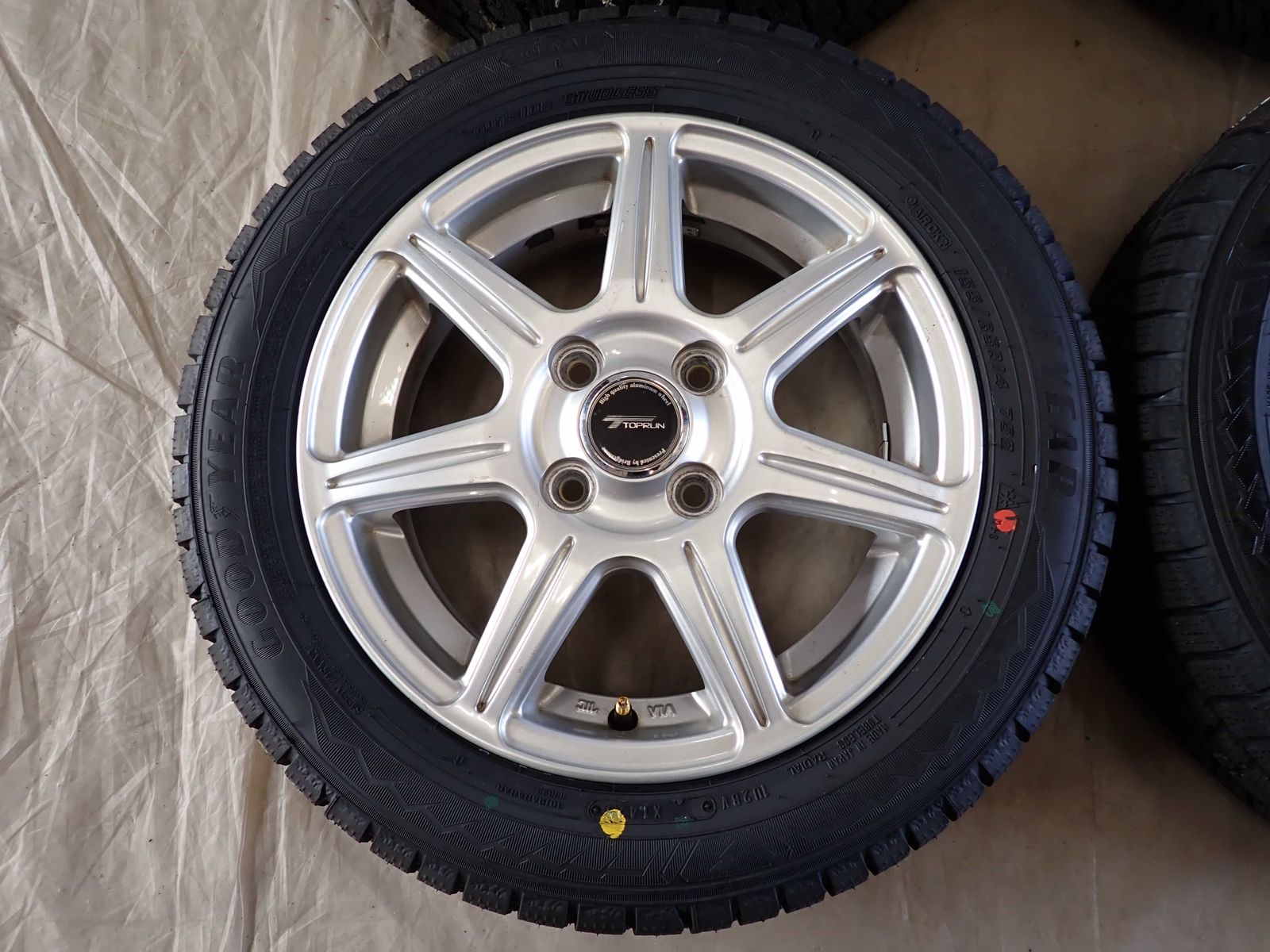  冬 製 4本SET 会社宛 155 65 R 14 4 5 J 75 Q グッドイヤー アイスナビ 8 アルミ ムーヴ ウェイク アルト モコ NO D 6747 14インチ タイヤ ホイールセット