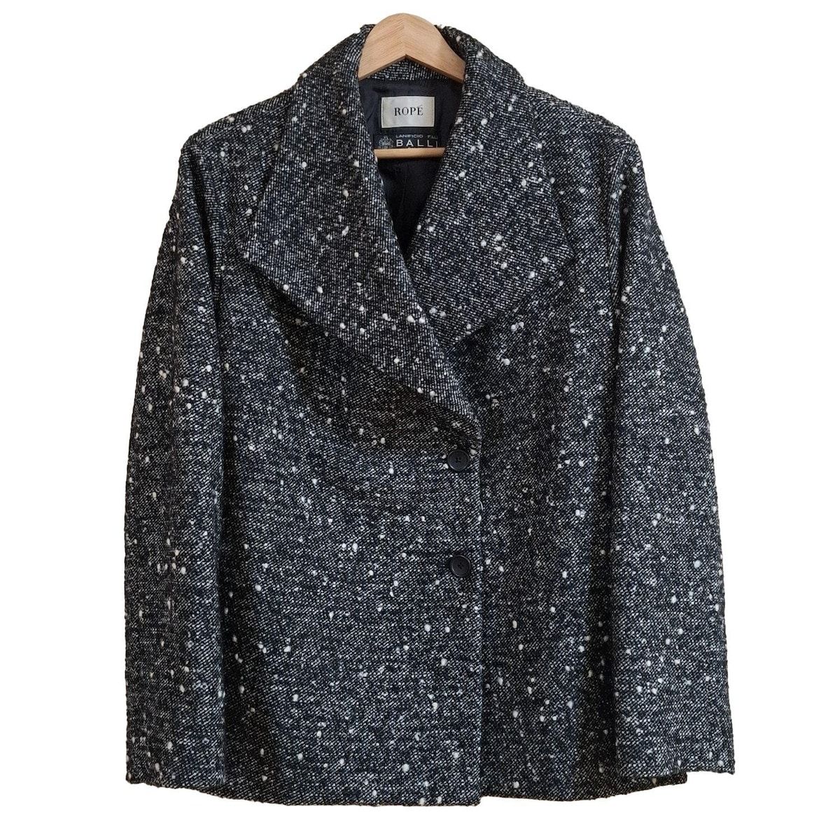 ROPE ロペ コート サイズ40 M レディース - 黒×アイボリー 長袖 冬