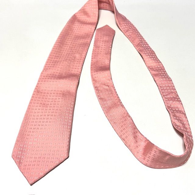 HERMES ファソネ H ジャガード ピンク 総柄 ネクタイ 116094 - メルカリ