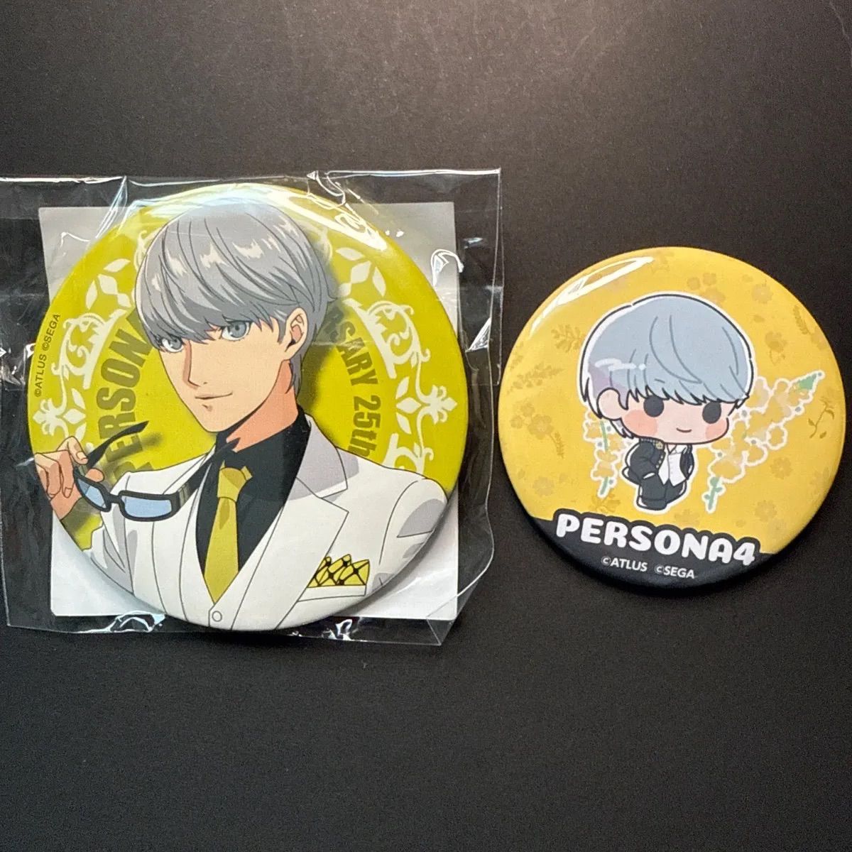 ペルソナ4 セガラッキーくじ 缶バッジ マルイ 主人公 鳴上悠 2点まとめ