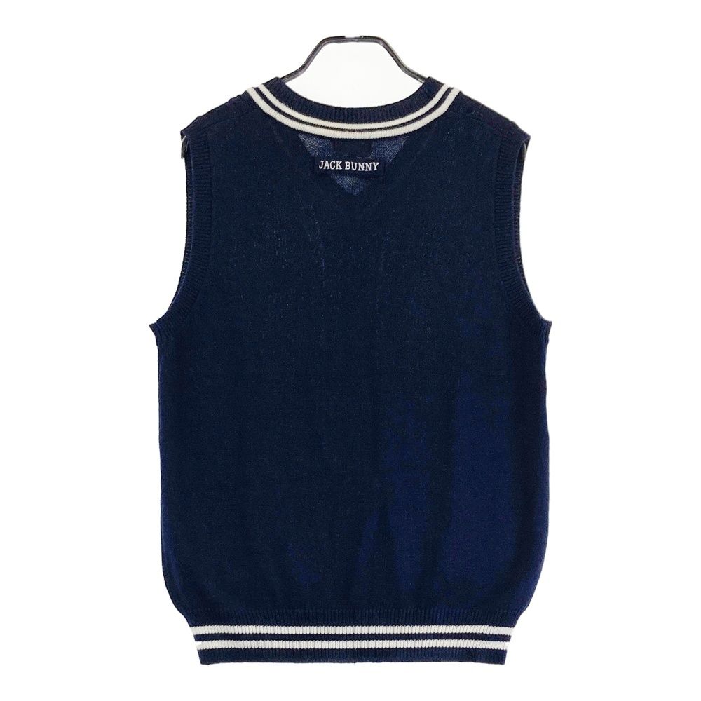 ジャックバニー ゴルフ Ｖネックベスト【ブラック/６】新品！ サイズ：6 JACK BUNNY ジャックバニー Vネックニットベスト ネイビー系