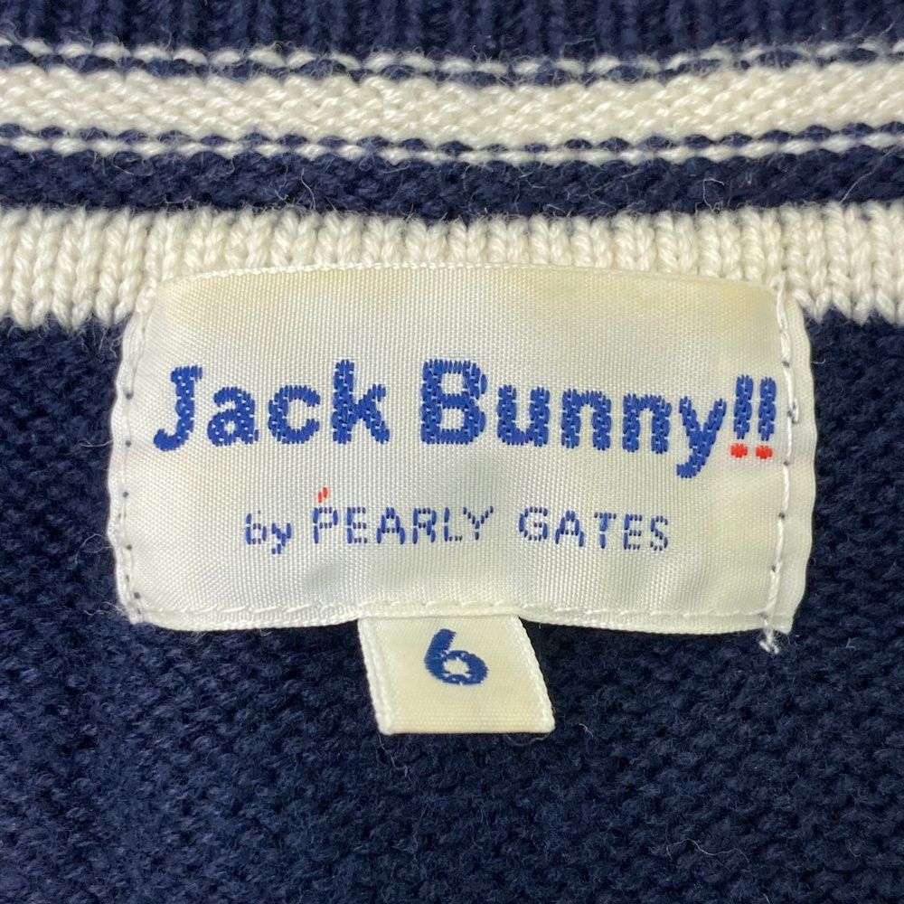 サイズ：6 JACK BUNNY ジャックバニー Vネックニットベスト ネイビー系