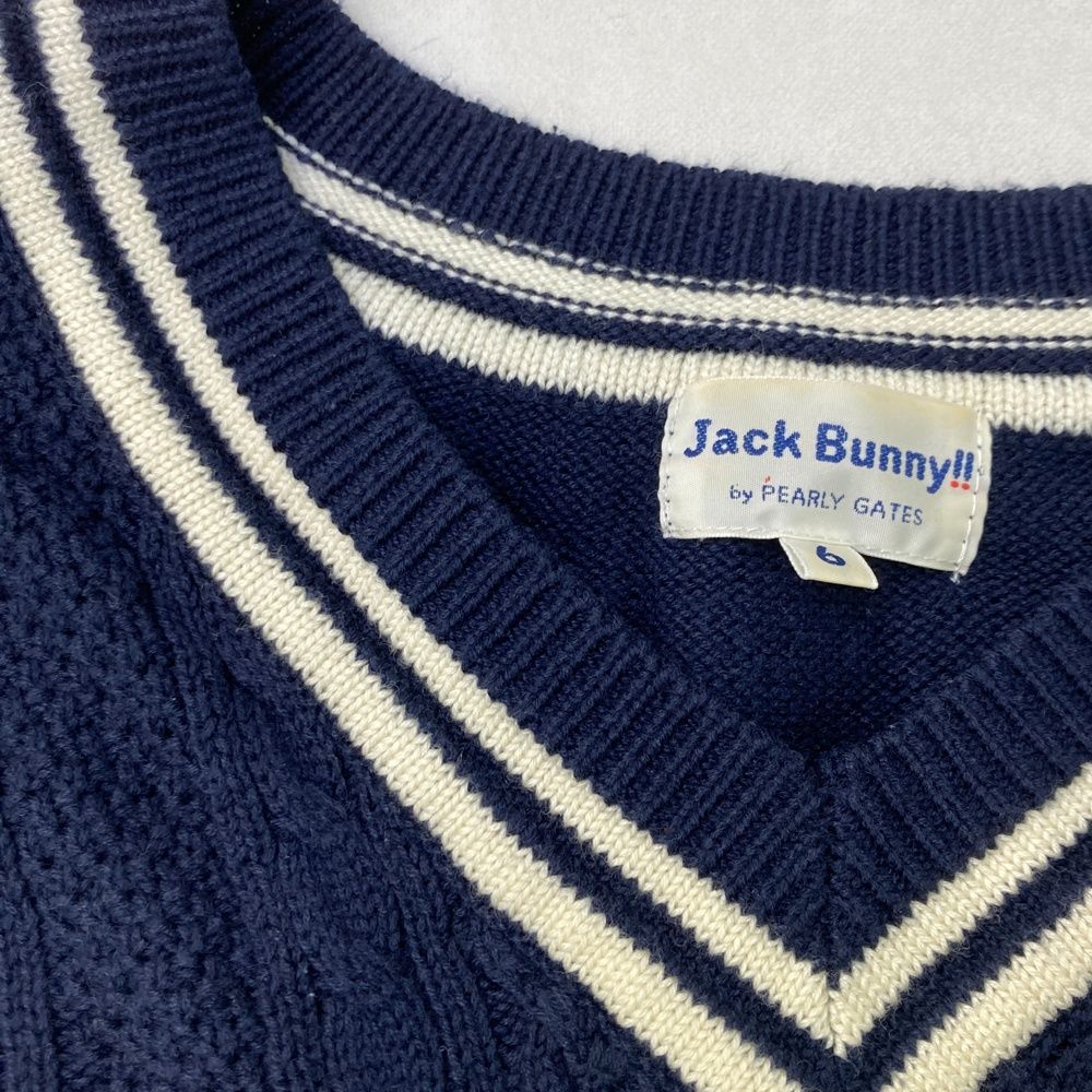 サイズ：6 JACK BUNNY ジャックバニー Vネックニットベスト ネイビー系